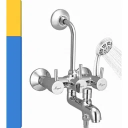 Mayur Ocich Flaro 2 Pcs Brass Wall Mounted Heavy Duty 3 In 1 Wall Mixer Set with 5-Flow Handshower image 2