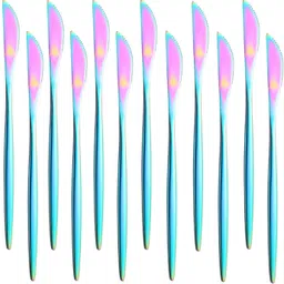 oicia Rainbow Table Knives, Flatware Knives, Dining Knives, Breakfast Butter Knife Stainless Steel Steak Knife Set-picture-20