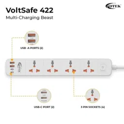 OTEK VoltSafe 422 2500W 10A Extension Board with 2m Cable image 2