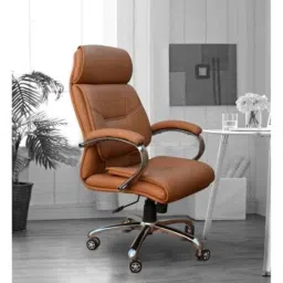Modern India Leatherate Brown High Back Office Chair, MI229 image 5
