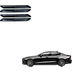 Kozdiko 4 Pcs PVC Black Double Chrome Finish Car Bumper Protector Set for Volvo S60-picture-40