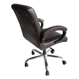P P Chair Leather Low Back Coffee Revolving Office Executive Chair (Pack of 2) image 5