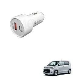 Kozdiko 3A 18W Plastic Fast Charging Mini Car Charger with Dual Output for Maruti Suzuki WagonR Stingray-picture-22