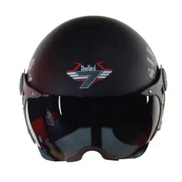 Steelbird 7 Wings Tank ABS Matt Black &a; Grey Open Face Graphic Helmet, Size: (M, 580 mm) image 5