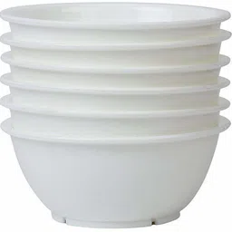 kanha Plastic Serving Bowl Microwave Safe & Unbreakable Bowl Set of 6 (White )-picture-13