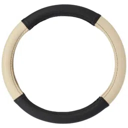 Enexoya SC105338 10 inch Leather Black &a; Beige Stichable Car Steering Cover for Ford Figo, 105338-picture-19