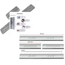 Car Accessories Hub 4 Pcs Stainless Steel Silver Car Footstep Sill Plate Set without LED for Maruti Suzuki Baleno Old Model image 3