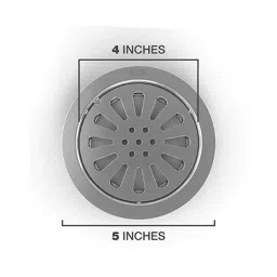 Biut 5 inch Stainless Steel 304 Glossy Finish Silver Round Floor Drain with Frame, AL-82 image 2