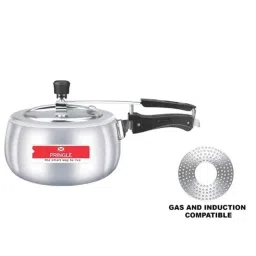 Pringle Elegance 3 Litre Aluminium Silver Induction Base Bottom Pressure Cooker (Pack of 2) image 2