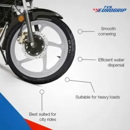 TVS Eurogrip TEG Jumbo 3MCY50 3-18 52P 6PR Rubber Black Tube Type Rear Bike Tyre image 3