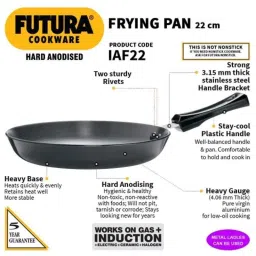 Hawkins Futura 22cm Induction Friendly Hard Anodized Fry Pan, IAF 22 (Pack of 2) image 2
