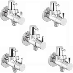 IRIS Dove Brass Chrome Finish 2 Way Angle Cock (Pack of 5)-picture-2
