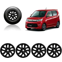 Auto Pearl 4 Pcs 13 inch ABS Black Press Fitting Wheel Cover Set for Maruti Suzuki Wagon-R LXI-picture-43