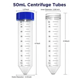 Clear &a; Sure 50ml Polypropylene Non- Sterilized Graduated Centrifuge Tube (Pack of 25) image 2