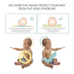 Fairbizps Cotton Cat Design Green Baby Pillow with Memory Foam image 3