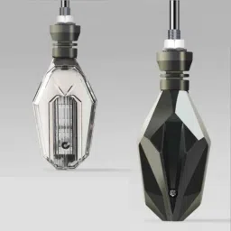 Yashinika 2 Pcs ABS Plastic &a; Acrylic White &a; Amber Front LED Indicator Light Set for Bike image 2