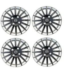 Hotwheelz 4 Pcs 13 inch Glossy Black &a; Silver Sporty Wheel Cover with Metal Rings Set for Hyundai Accent-picture-14