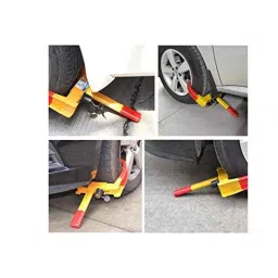 Kozdiko Steel Yellow &a; Red Anti-Theft Heavy Duty Car Wheel Tyre Lock Clamp for Opel Corsa image 3