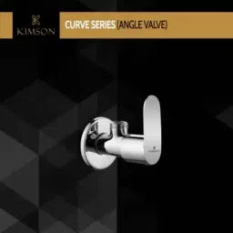 Kimson Curve Collection 1/2 inch BSP Brass Silver Chrome Plated Wash Basin Angle Tap Faucet, KCUR-8203 image 4