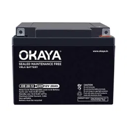 Okaya 12V 28Ah Rechargeable SMF or VRLA Battery, OB-28-12-picture-27