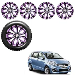 Auto Pearl 4 Pcs 15 inch Black ABS Press Type Hubcap Wheel Cover Set with Retention Ring for Maruti Suzuki ErtigaType2-picture-37