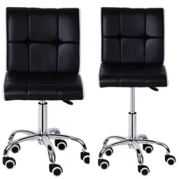 Da Urban Cadbury Black &a; White Height Adjustable &a; Revolving Bar Stool Chair with Wheels (Pack of 2)-picture-31