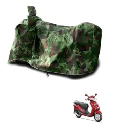 Kozdiko Polyester Jungle Print Waterproof Bike Body Cover with Mirror Pockets &a; Buckle Belt for Hero Duet-picture-25