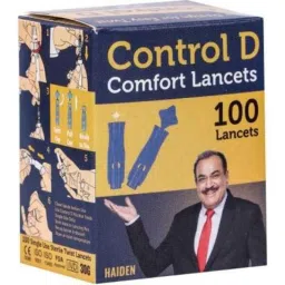 Control D 100 Pcs 30 Gauge Blue Stainless Steel Glucometer Lancet Set image 2