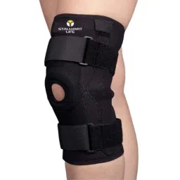 STALWART LIFE Cotton Black Hinged Knee Support, L-105-S, Size: S-picture-40