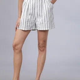 tokyo talkies Striped Women Multicolor Regular Shorts image 1