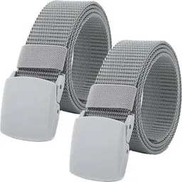 Men Casual, Evening, Formal Grey Nylon Belt-image-2