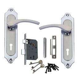 Atom 178mm 6 Lever CP Satin Finish Mortise Lock Handle Set with 3 Keys, 509-K.Y.CP/SS.L-2-picture-41