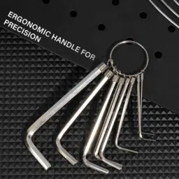 Deli DL3080 8 Pcs Chrome Vanadium Steel Universal Hex Key Set image 4