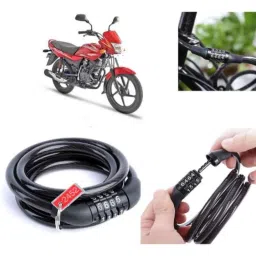 Auto Pearl PVC &a; Plastic Black Combination Cable Lock for Platina 100 DTS-i, 932-picture-43