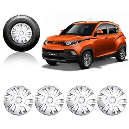 Auto Pearl 4 Pcs 14 inch Silver Full Cap Wheel Cover Set for Mahindra KUV 100-picture-29
