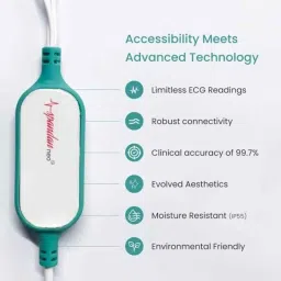 Sunfox Spandan Neo ABS Green &a; White Portable ECG Heart Rate Monitor with 3 Leads, X4-YCJI-0G4A image 2