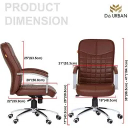 Da URBAN Swinton Brown Leatherette Office Executive Chair image 4