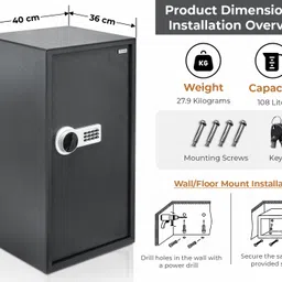 plantex Large 108 Ltr Locker Safe for Home/Digital Safe Locker for Home & Office Safe Locker image 3