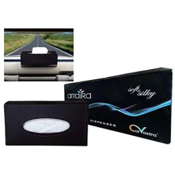 Kozdiko 100 Pulls PU Leather Grey Car Tissue Paper Box with 200 Sheets for Maruti Dzier image 3