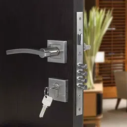Handle Waala Rose Ivy-R-BSK 60mm Stainless Steel Silver Both Side Key Mortise Door Lock Set image 3