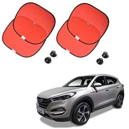 Kozdiko 4 Pcs Nylon &a; Metal Red Car Window Sun Shade Set for Hyundai Tucson-picture-37