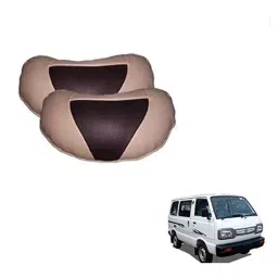 Kozdiko 2 Pcs Beige &a; Brown Car Neck Rest Cushion Pillow Set for Maruti Suzuki Omni-picture-35