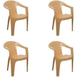 Italica Polypropylene Marble Beige Luxury Arm Chair, 9045-4 (Pack of 4)-picture-46