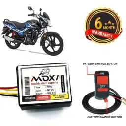 Auto Pearl 12V Black Front &a; Rear Flasher Indicator Light with Switch for Star City Plus BS6-picture-45