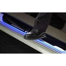 Car Accessories Hub 4 Pcs Acrylic Black Sill Scuff Plate Set with Blue LED for Volkswagen Crafter All Model image 2