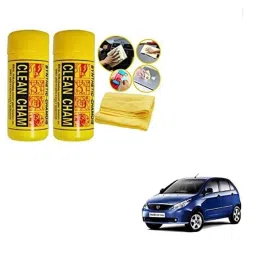 Kozdiko 2 Pcs Microfiber Yellow Dry &a; Wet Car Cleaning Cloth Set for Tata Indica Vista-picture-31