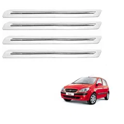 Kozdiko 4 Pcs PVC White Car Bumper Protector Set with Chrome Strip for Hyundai Getz-picture-21