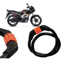 Auto Pearl Black &a; Orange 4 Digit Anti-Theft Combination Number Lock for Centuro-picture-30