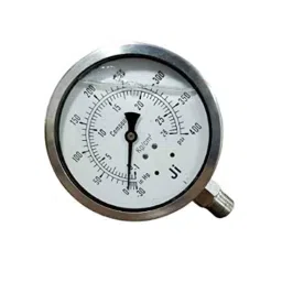 Japsin Instrumentation -30 inHg-400 PSI Glycerin Filled Compound Gauge with Dual Scale -1 kg/cm²-28 kg/cm², Connection: 3/8 inch, JI-EPG-204 image 2