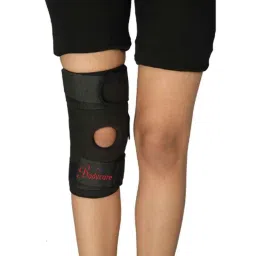 Bodycare Cotton &a; Elastic Black Open Patella Brace without Hinge Knee Support, RP-31002, Size: M image 3